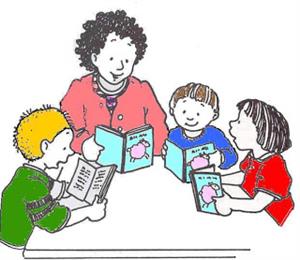 A group reading 