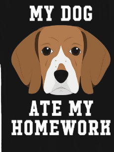 My dog ate my homework. My dog ate my homework.